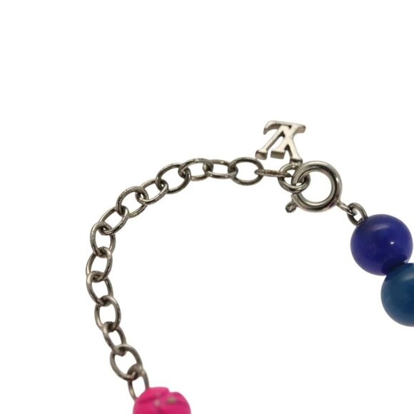LOUIS VUITTON Brass Beads Bracelet metal Light Blue MP2938 LV Auth 136336 - Picture 5 of 12